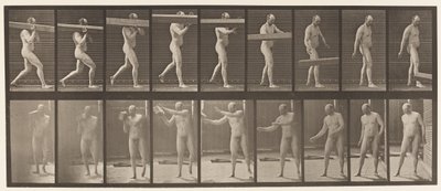 Tafel 384. Einen Baumstamm auf die Schulter heben von Eadweard Muybridge