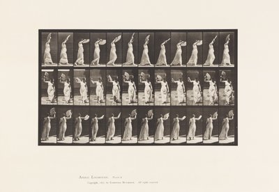 Gehen, einen Fächer schwenken von Eadweard Muybridge
