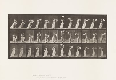 Tafel 421. Toilette; Ein Taschentuch um die Schultern werfen von Eadweard Muybridge