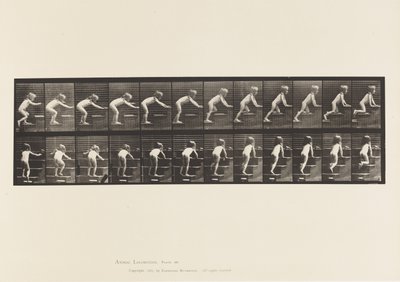 Tafel 480. Kind, Gehen und Krabbeln die Treppe hinauf von Eadweard Muybridge