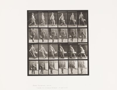 Tafel 49. Gehen und sich schnell umdrehen von Eadweard Muybridge