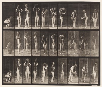 Tafel 500. Verschiedene Bewegungen mit einem Wasserkrug von Eadweard Muybridge