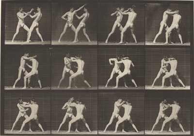 Tafel Nummer 340. Boxen, offene Hand (Schuhe) von Eadweard Muybridge