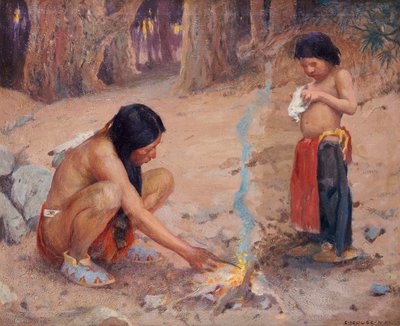 Das Lagerfeuer von Eanger Irving Couse