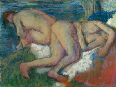 Zwei Frauen im Bad von Edgar Degas