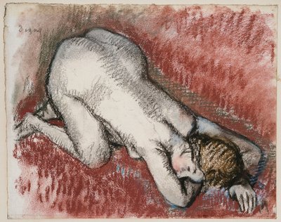 Kniende nackte Frau, ca. 1889-95 von Edgar Degas