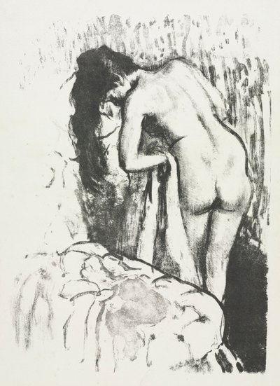 Nackte Frau steht und trocknet sich, 1891-1892 von Edgar Degas