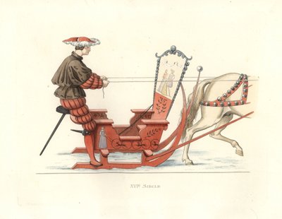 Deutscher Mann bei einem Schlittenrennen von Edmond Lechevallier Chevignard
