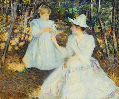Mutter und Kind im Kiefernwald von Edmund Charles Tarbell