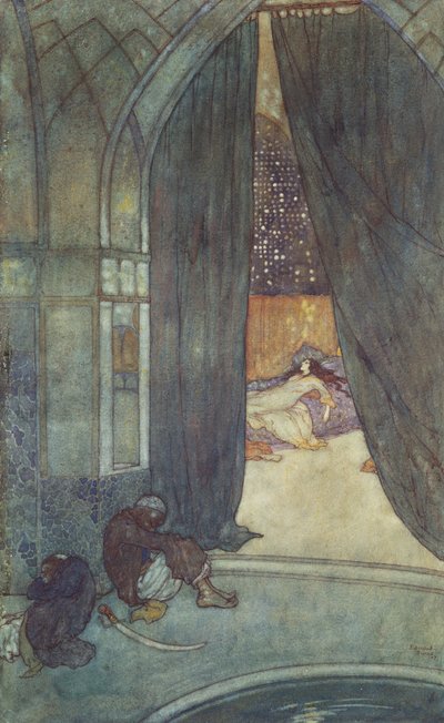 "Er sah die schwarzen Eunuchen schlafen" von Edmund Dulac