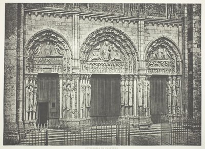 Hauptportal der Kathedrale von Chartres von Edouard Denis Baldus