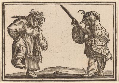 Tänzer mit Laute von Edouard Eckman after Jacques Callot