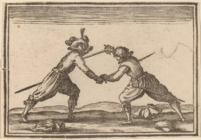 Duell mit Schwertern von Edouard Eckman after Jacques Callot