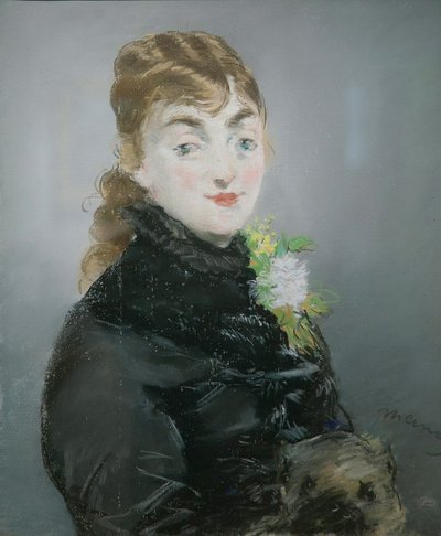 Méry Laurent mit einem Mops, 1882 von Édouard Manet