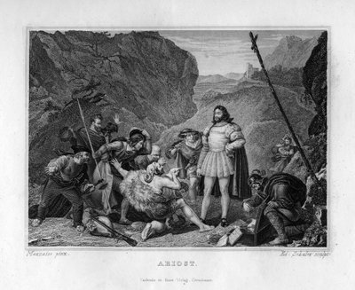 Ariosto, respektiert von Banditen, ca. 1833 von Edouard Schuler