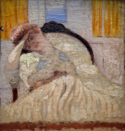 Misia sitzt in einem Sessel von Edouard Vuillard