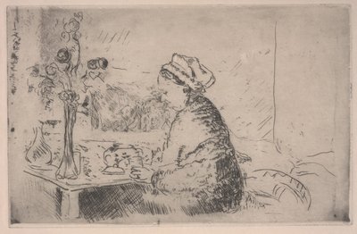 Frau mit einem Blumenstrauß, ca. 1924 von Edouard Vuillard