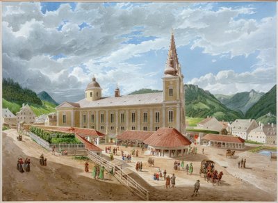 Die Basilika Mariazell vom Kirchplatz aus von Eduard Gurk