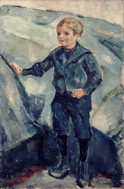 Junge in Blau, ca. 1900 von Edvard Munch