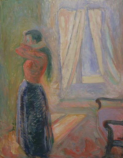 Frau bei der Toilette, 1892 von Edvard Munch