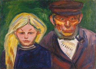 Alter Fischer und seine Tochter von Edvard Munch