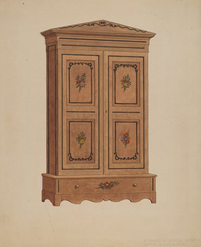Bemalter Kleiderschrank von Edward A. Darby