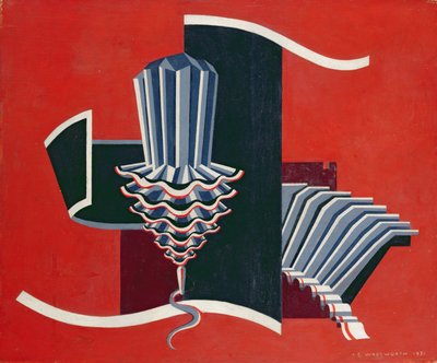 Komposition auf rotem Grund von Edward Alexander Wadsworth