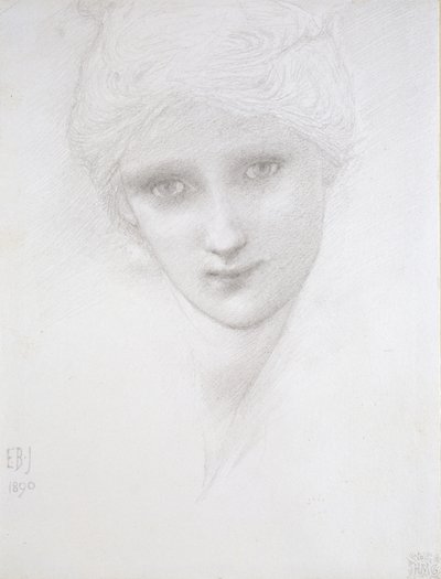 Kopf einer Frau, 1890 von Edward Burne Jones