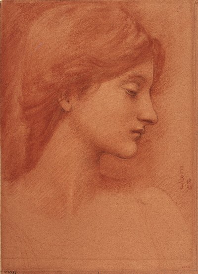 Studie eines Frauenkopfes von Edward Burne Jones