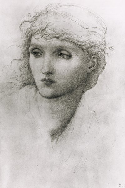 Studie eines Mädchens von Edward Burne Jones