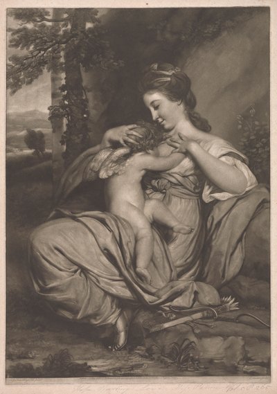 Miss Morris, als Hoffnung Amor pflegend von Edward Fisher