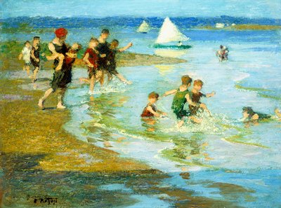 Kinder spielen am Strand von Edward Henry Potthast