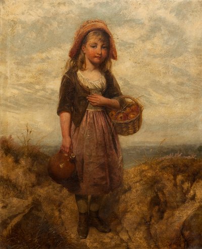 Mädchen mit einem Korb Äpfel von Edward John Cobbett