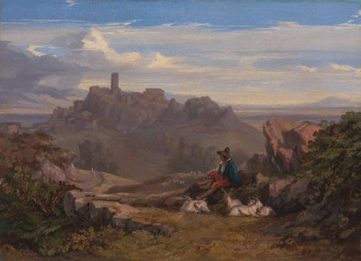 Landschaft mit Ziegenhirte, ca. 1842 von Edward Lear