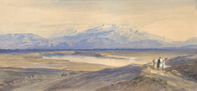 Berg Olymp von Larissa, Thessalien, Griechenland, 1850-85 von Edward Lear