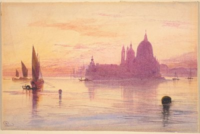 Santa Maria della Salute, Venedig, bei Sonnenuntergang von Edward Lear