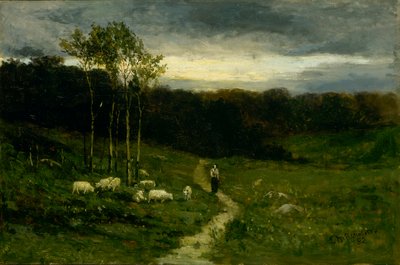 Frau geht den Weg hinunter (1882) von Edward Mitchell Bannister
