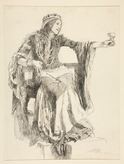Lady Macbeth, Akt III, Szene IV, Macbeth von Edwin Austin Abbey