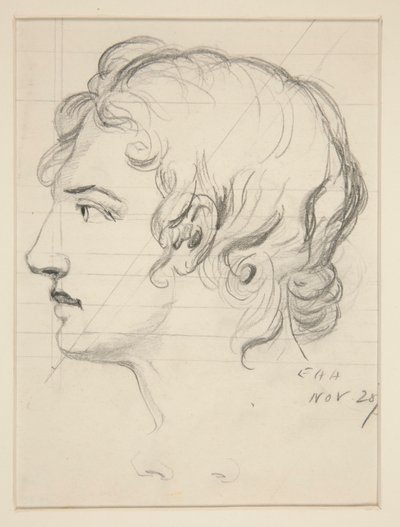 Männlicher Kopf von Edwin Austin Abbey