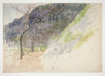 Berglandschaft mit sprießenden Bäumen von Edwin Austin Abbey
