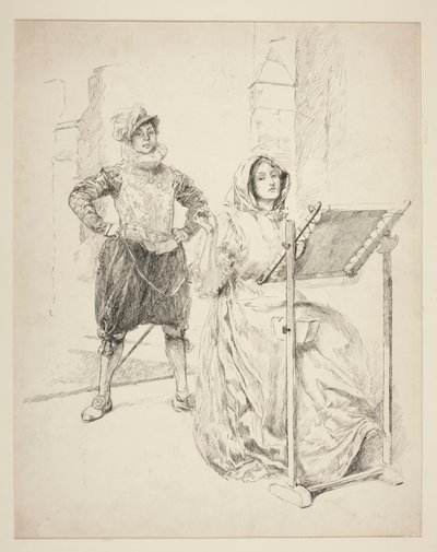 Skizze für Das Narzissenlied von Edwin Austin Abbey