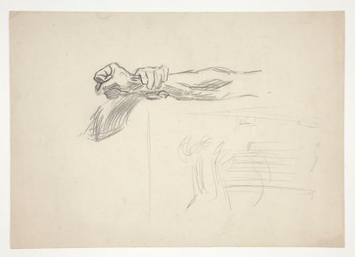 Skizze von zwei Armen im Kampf von Edwin Austin Abbey