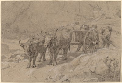 Ochsen und Kippwagen von Edwin Forbes