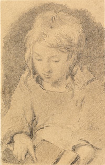 Ein junges Mädchen beim Karden von Wolle von Edwin Landseer