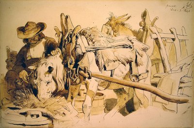 Ein Pony und Wagen in Genf von Edwin Landseer