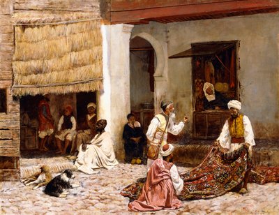 Ein Teppichbasar in Tanger von Edwin Lord Weeks