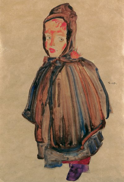 Mädchen mit Kapuze, 1910 von Egon Schiele