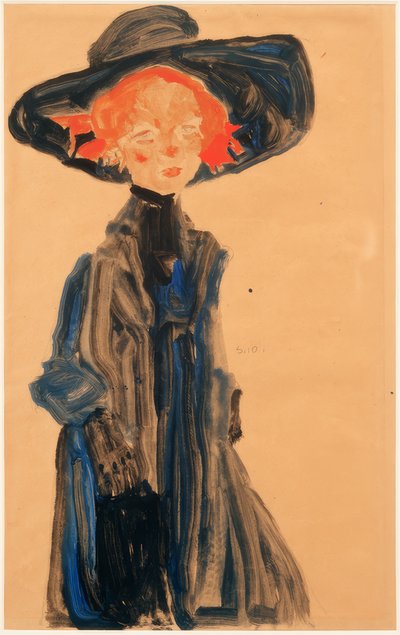 Mädchen in Blau von Egon Schiele