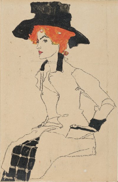 Porträt einer Frau von Egon Schiele