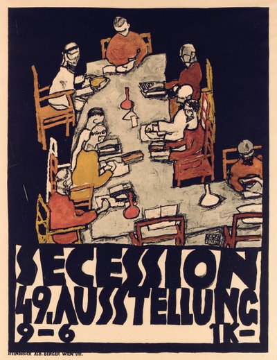 Plakat zur Secession 49 Ausstellung von Egon Schiele